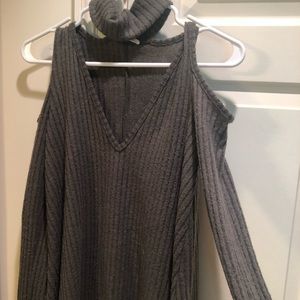 cold-shoulder sweater